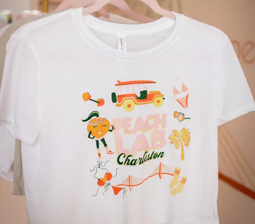 Peach Lab Charleston - printed work by Fresh Local Tees